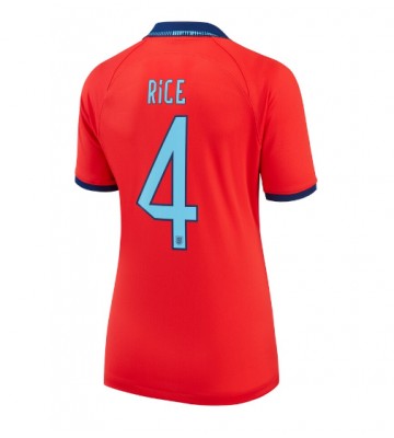 England Declan Rice #4 Bortatröja Dam VM 2022 Kortärmad
